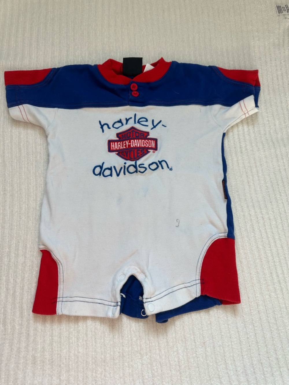 Vintage Harley-Davidson Infant Tee with Red, Blue & White Accents